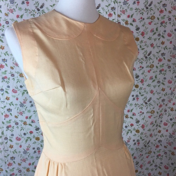 Vintage 60's Peter Pan Collar Sleeveless Dress - Picture 2 of 8